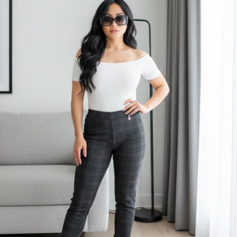 Women's Gray Slim Fit Pants